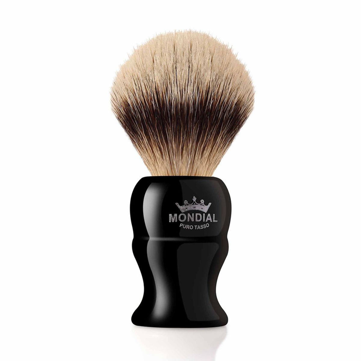 Mondial Silvertip Badger Barberkost, Kinsley, 22 mm, Sort kunstharpiks