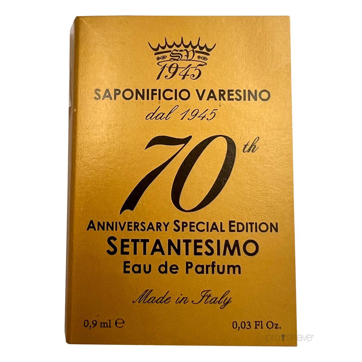 Saponificio Varesino Eau de Parfum, 70th Anniversary, Sample, 0.9 ml.