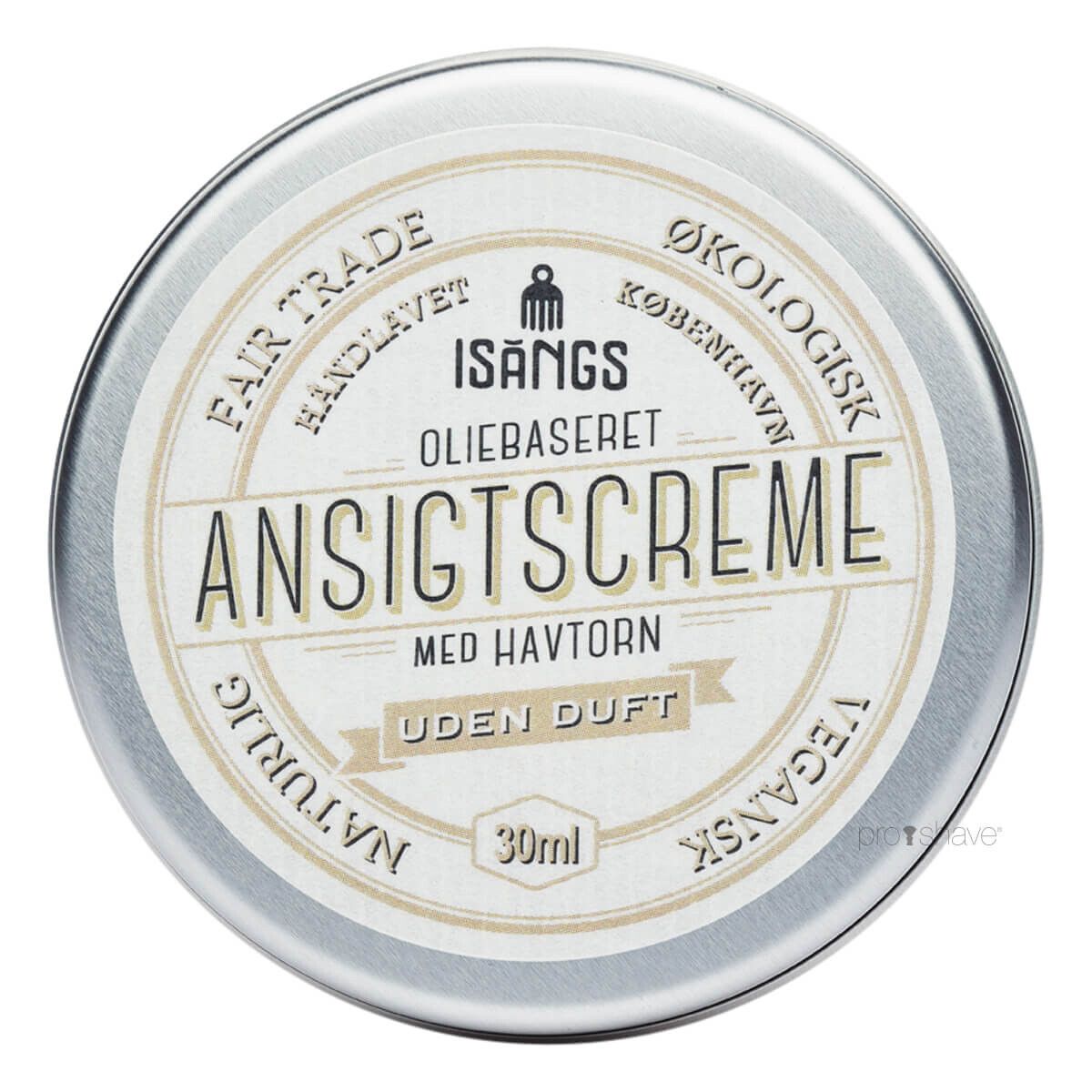 Isangs Ansigtscreme med Havtorn, Uden duft, 30 ml.