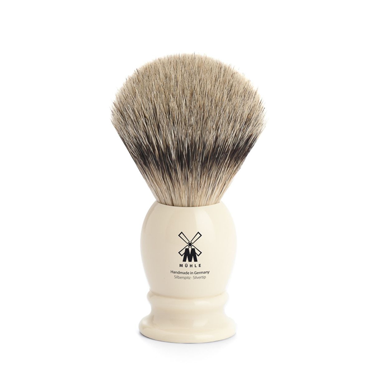 Mühle Silvertip Barberkost, 21 mm, Classic, Hvid Kunstharpiks