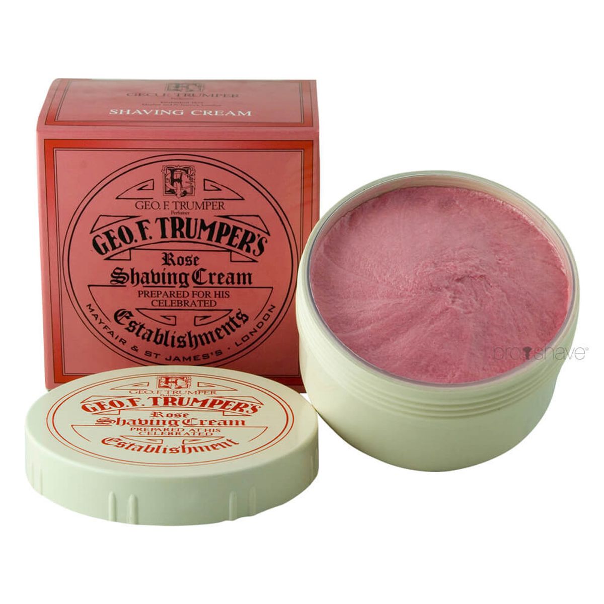 Geo F Trumper Barbercreme i skål, Rose, 200 gr.