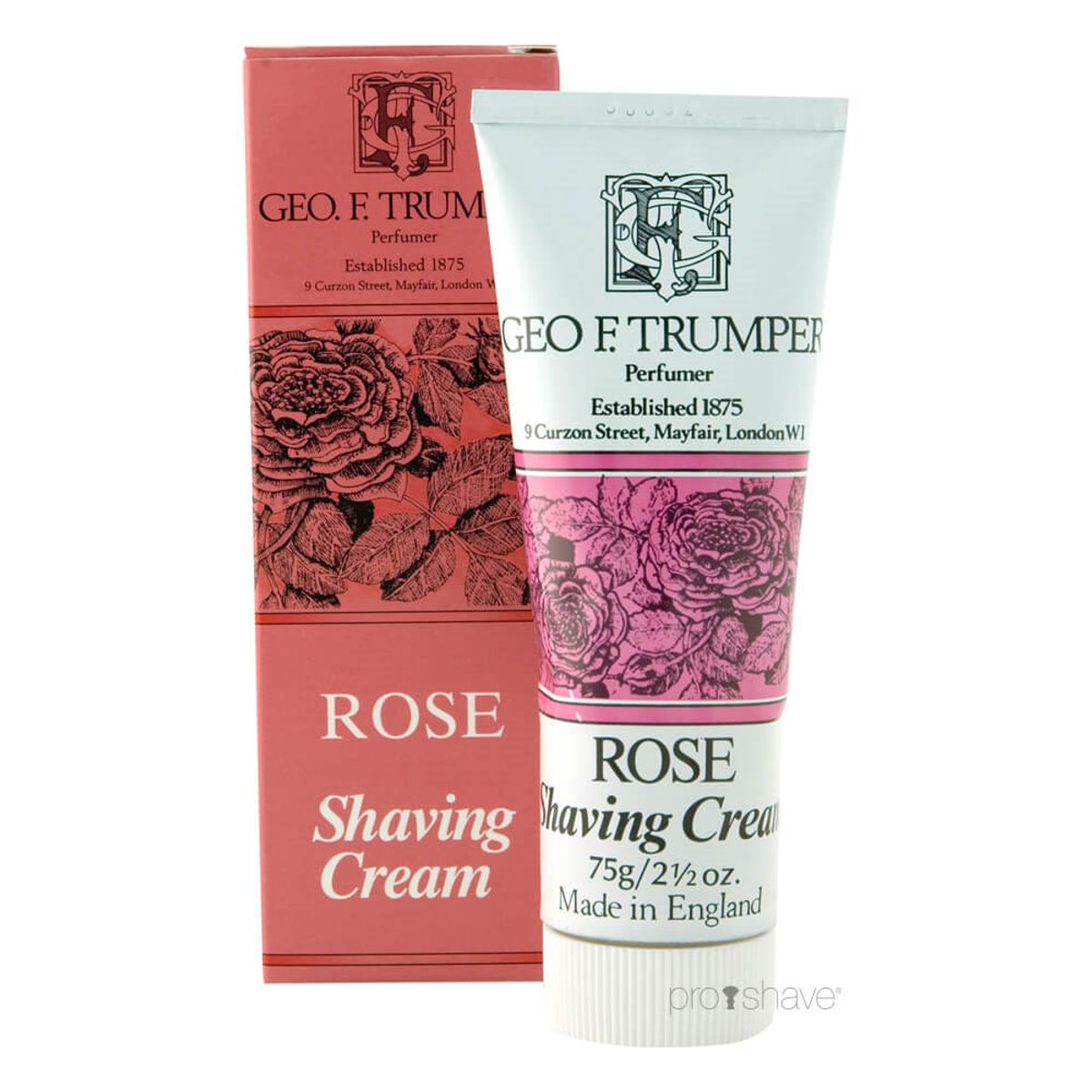 Geo F Trumper Barbercreme på tube, Rose, 75 gr.