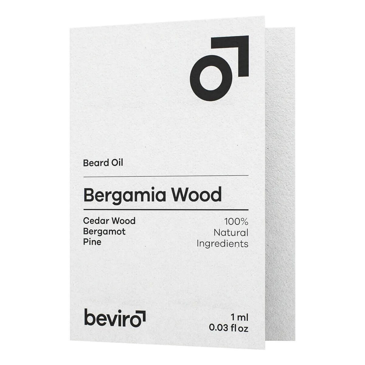 Beviro Beard Oil, Bergamia Wood, Sample, 1 ml.