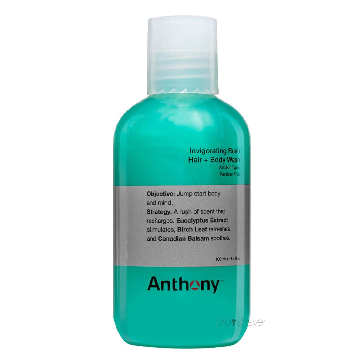 Anthony Logistics Invigorating Rush Hair & Body Wash, 100 ml.