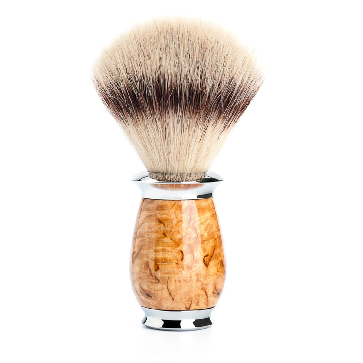 Mühle Silvertip Fibre ® Barberkost, 21 mm, Purist, Karelian burl birk