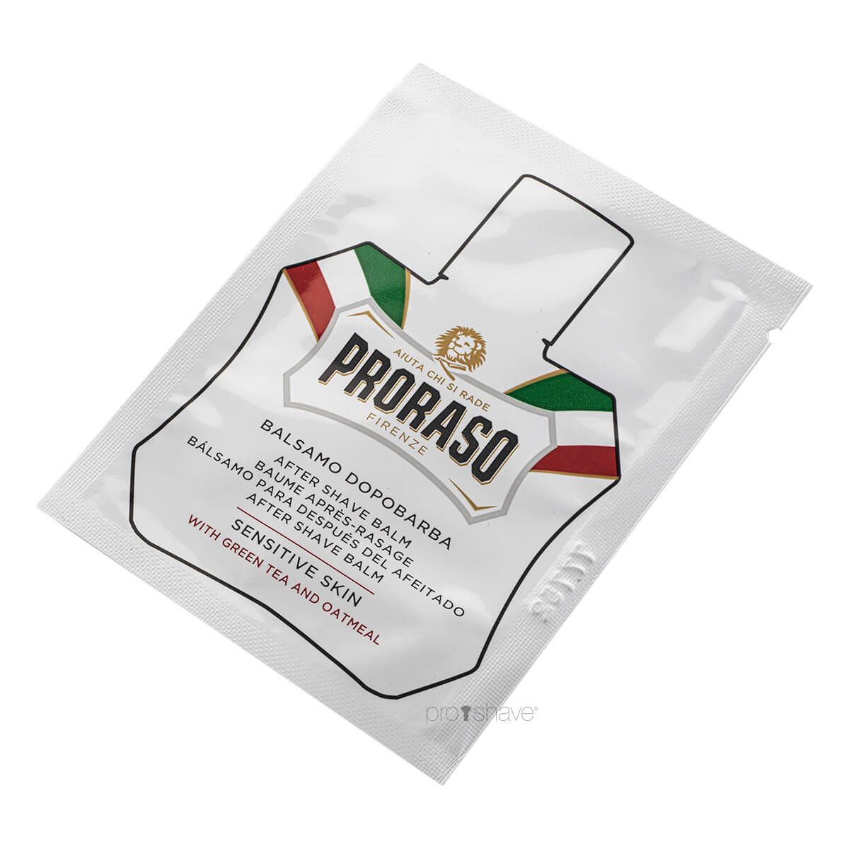 Proraso Aftershave Balm - Sensitive, Grøn Te & Havre, Sample, 3 ml.