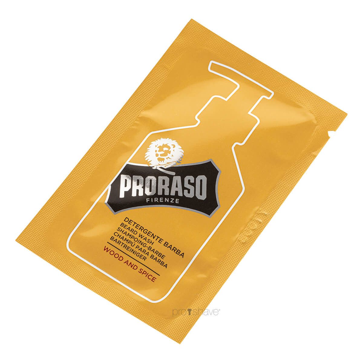 Proraso Skægshampoo, Wood & Spice, Sample, 4 ml.