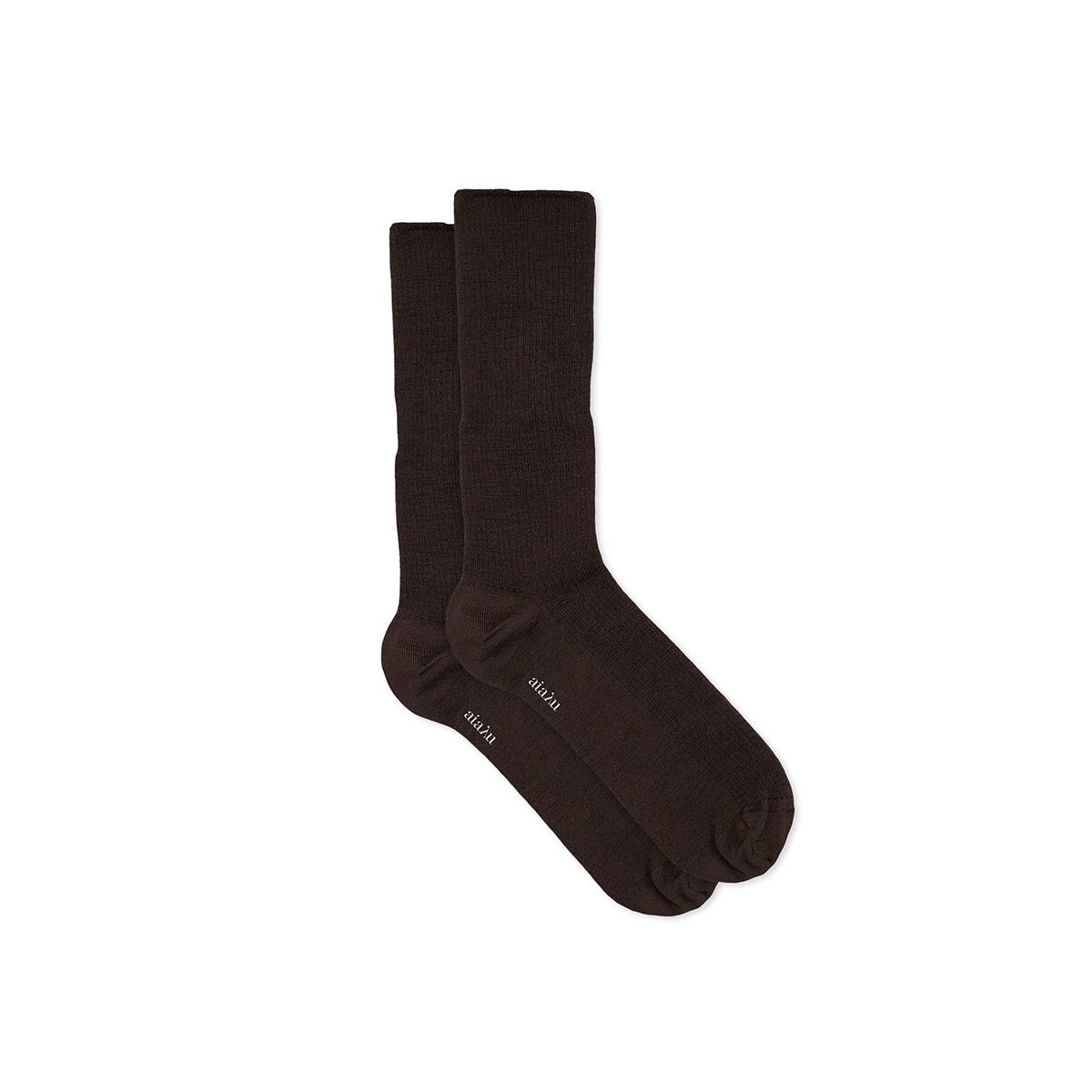 Wool Rib Socks, brown fra Aiayu (42-45)