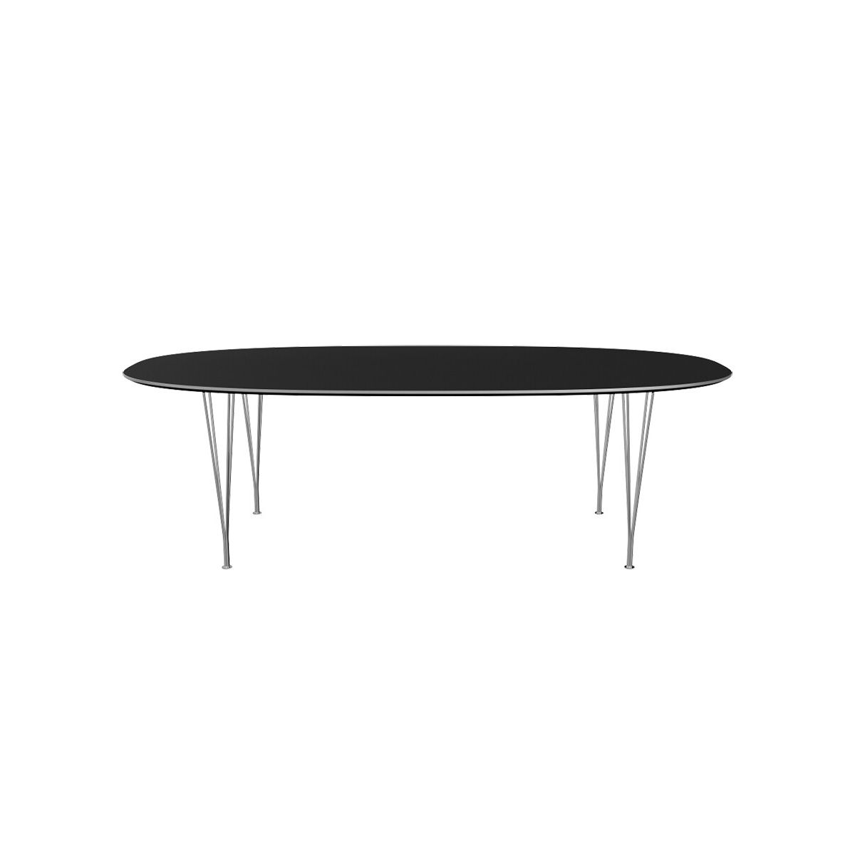 Piet Hein B614 Spisebord, 240 x 120 cm fra Fritz Hansen (Sort laminat m. alukant)