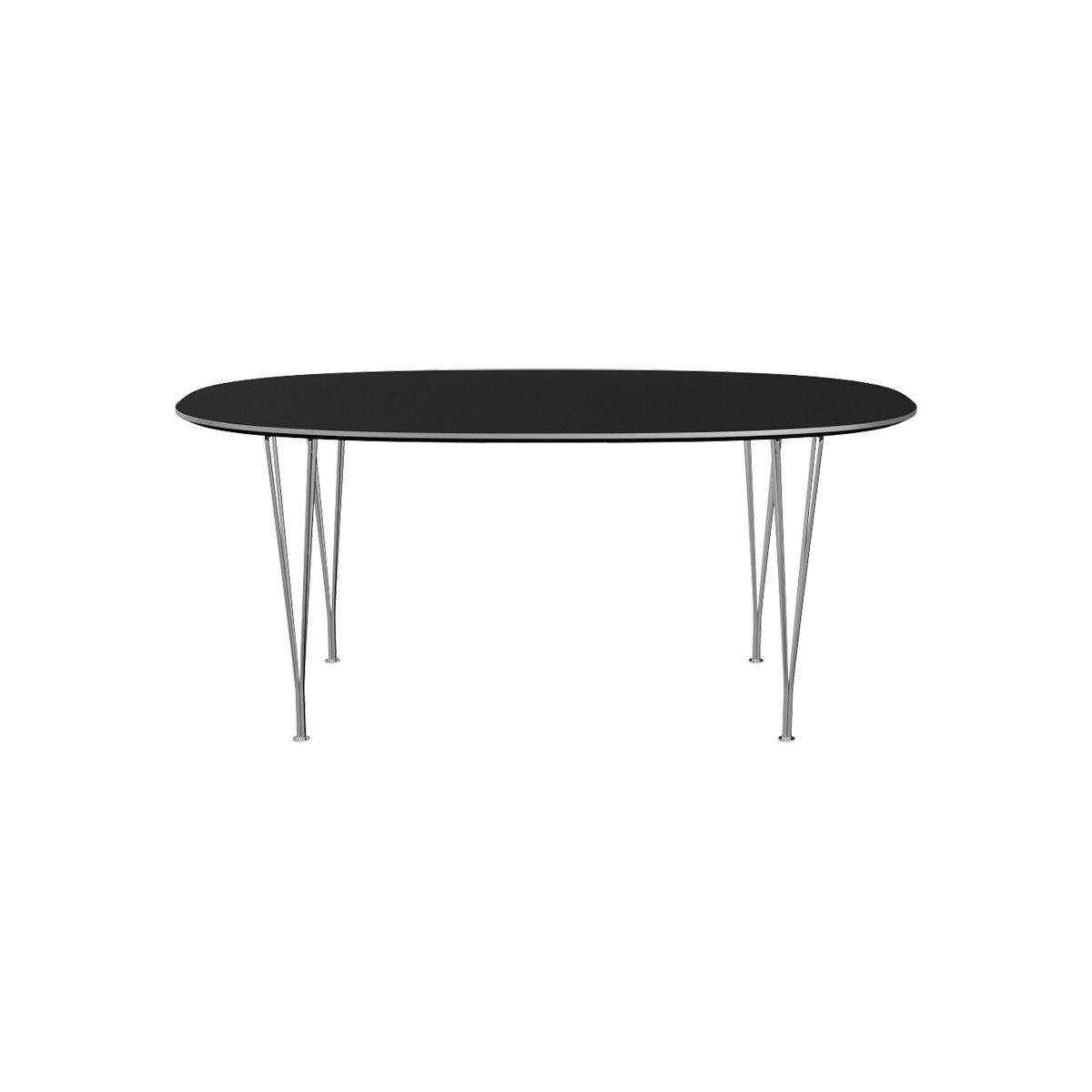 Piet Hein B616 Spisebord, 170 x 100 cm fra Fritz Hansen (Sort laminat m. alukant)