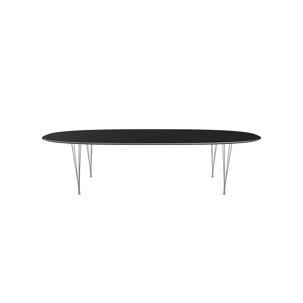 Piet Hein B617 Spisebord, 300 x 130 cm fra Fritz Hansen (Sort laminat m. alukant)