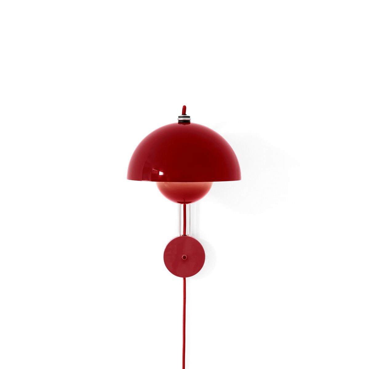 Flowerpot VP8 Væglampe af Verner Panton (Vermilion Red, Med ledning)