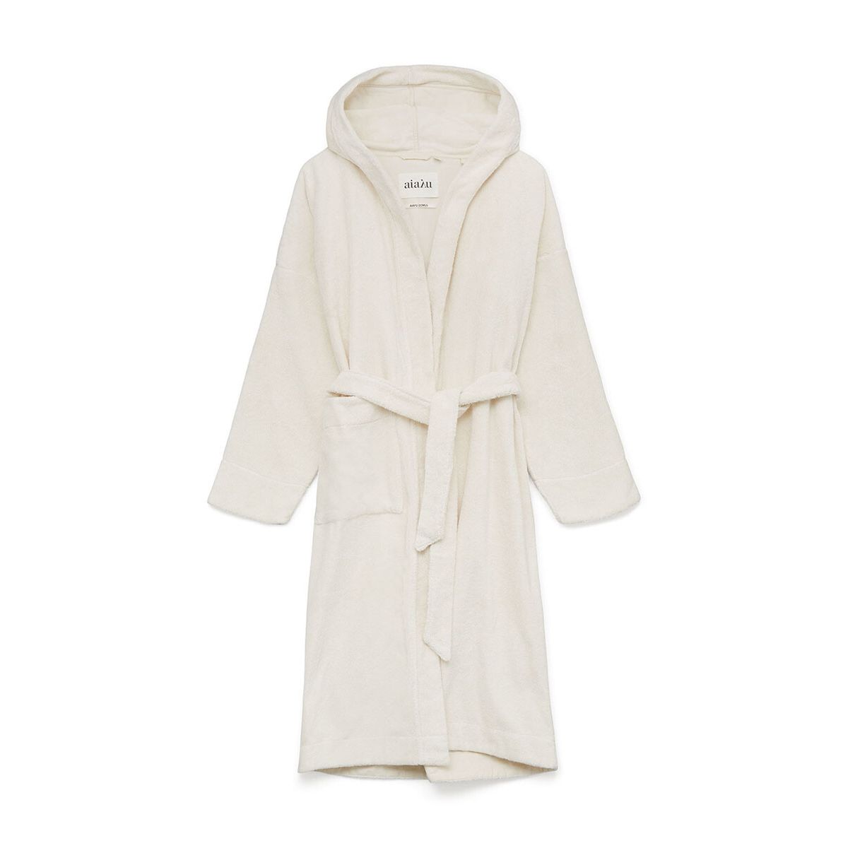 Hooded Terry badekåbe, Pure Ecru fra Aiayu (S/M = 36-38)