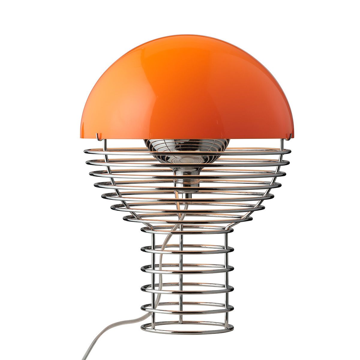 Wire Bordlampe Ø30, orange af Verner Panton