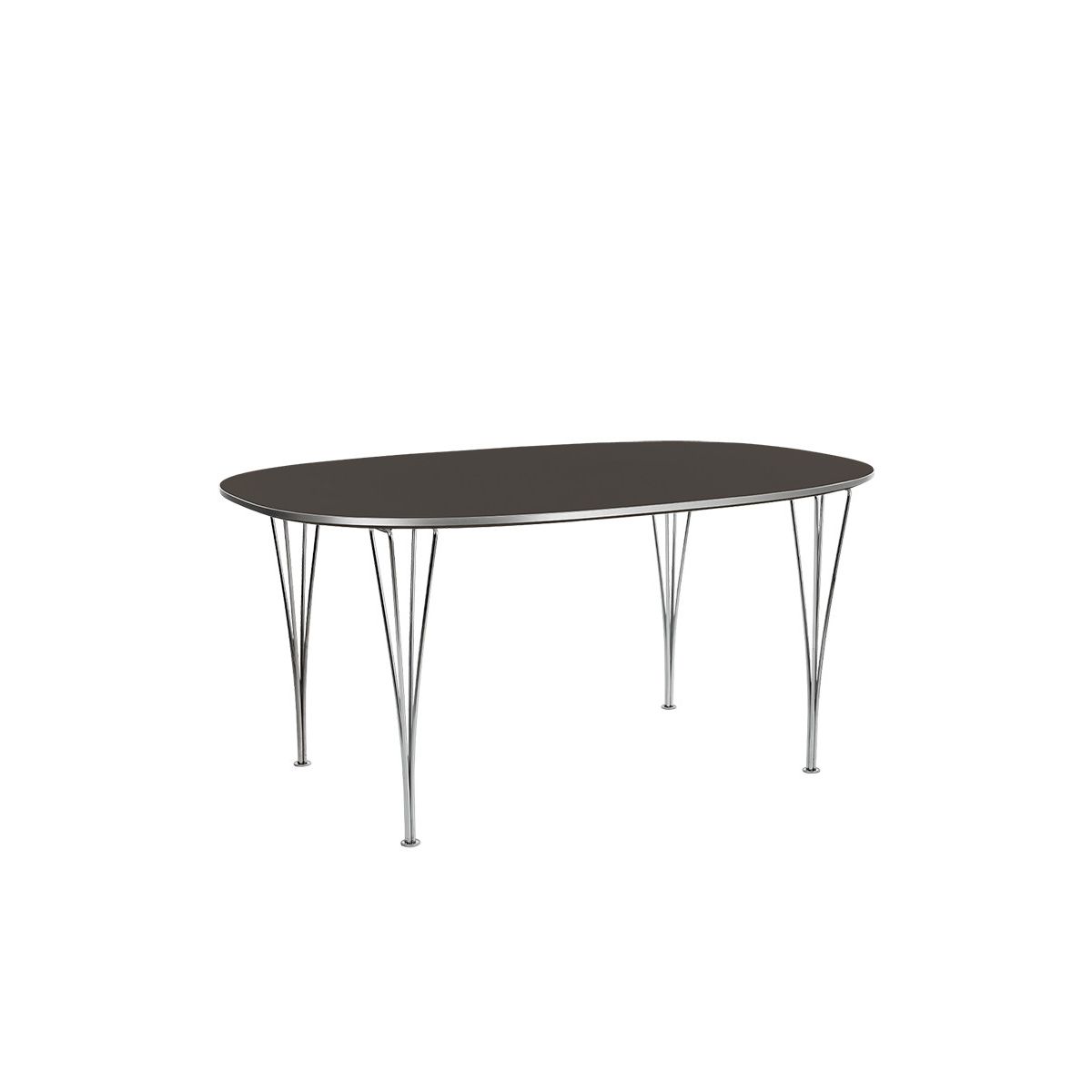 Piet Hein B614 Spisebord, 240 x 120 cm fra Fritz Hansen (Grey Bromo m. alukant (specialfarve))