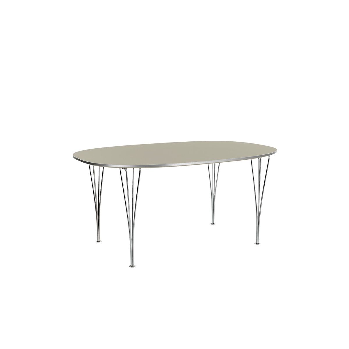 Piet Hein B613 Spisebord, 180 x 120 cm fra Fritz Hansen (Grey Efeso m. alukant (specialfarve))