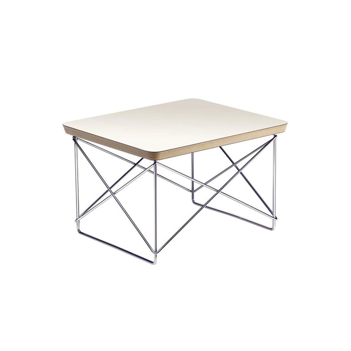 LTR Occasional Table fra Vitra (Hvid laminat, Krom stel)