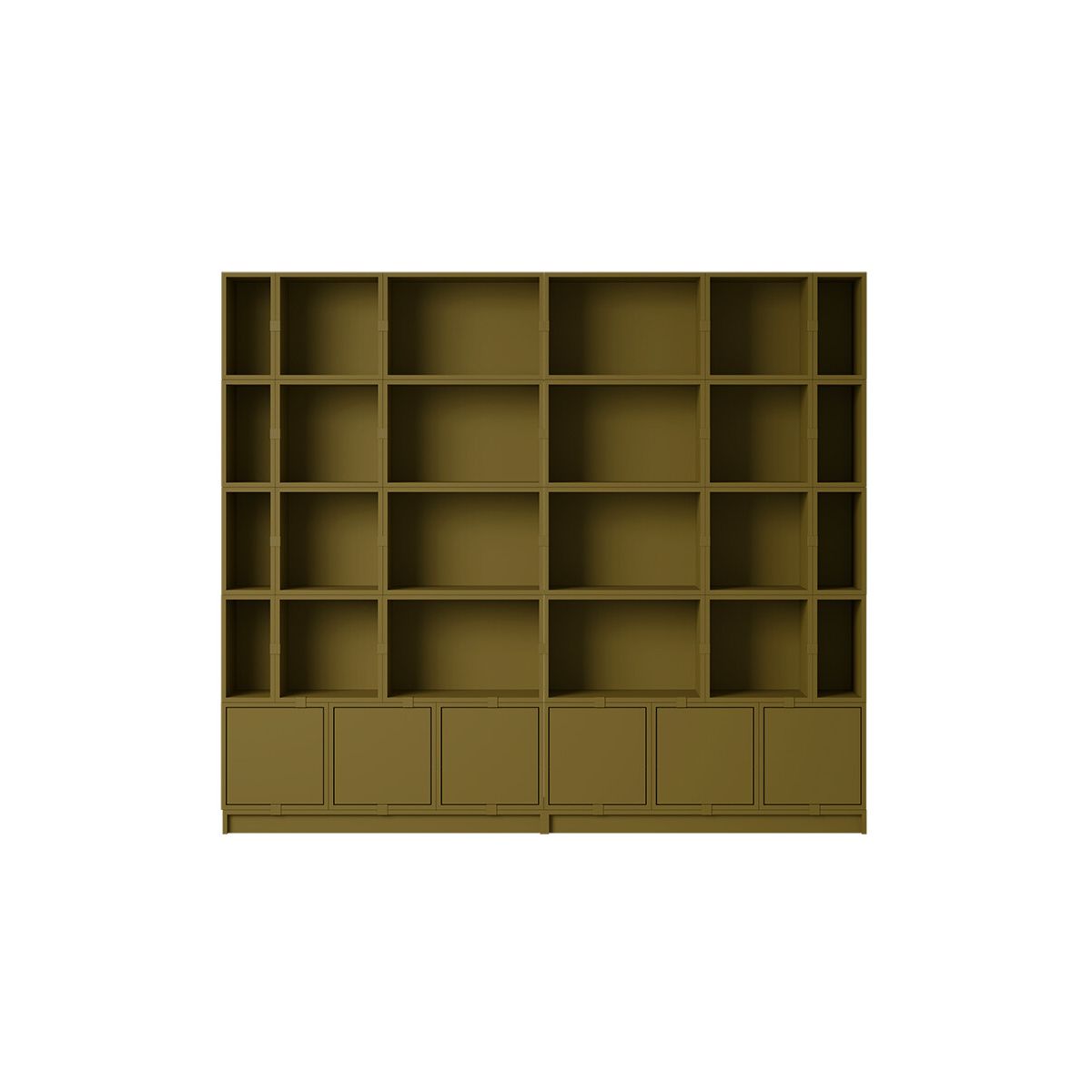 Stacked Storage System, bookcase 1 fra Muuto (Brown Green)