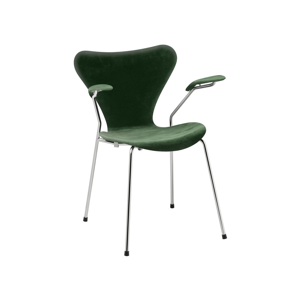 3207 Serie 7 Armstol af Arne Jacobsen (Fuldpolstret, Belfast (velour), Forest green)