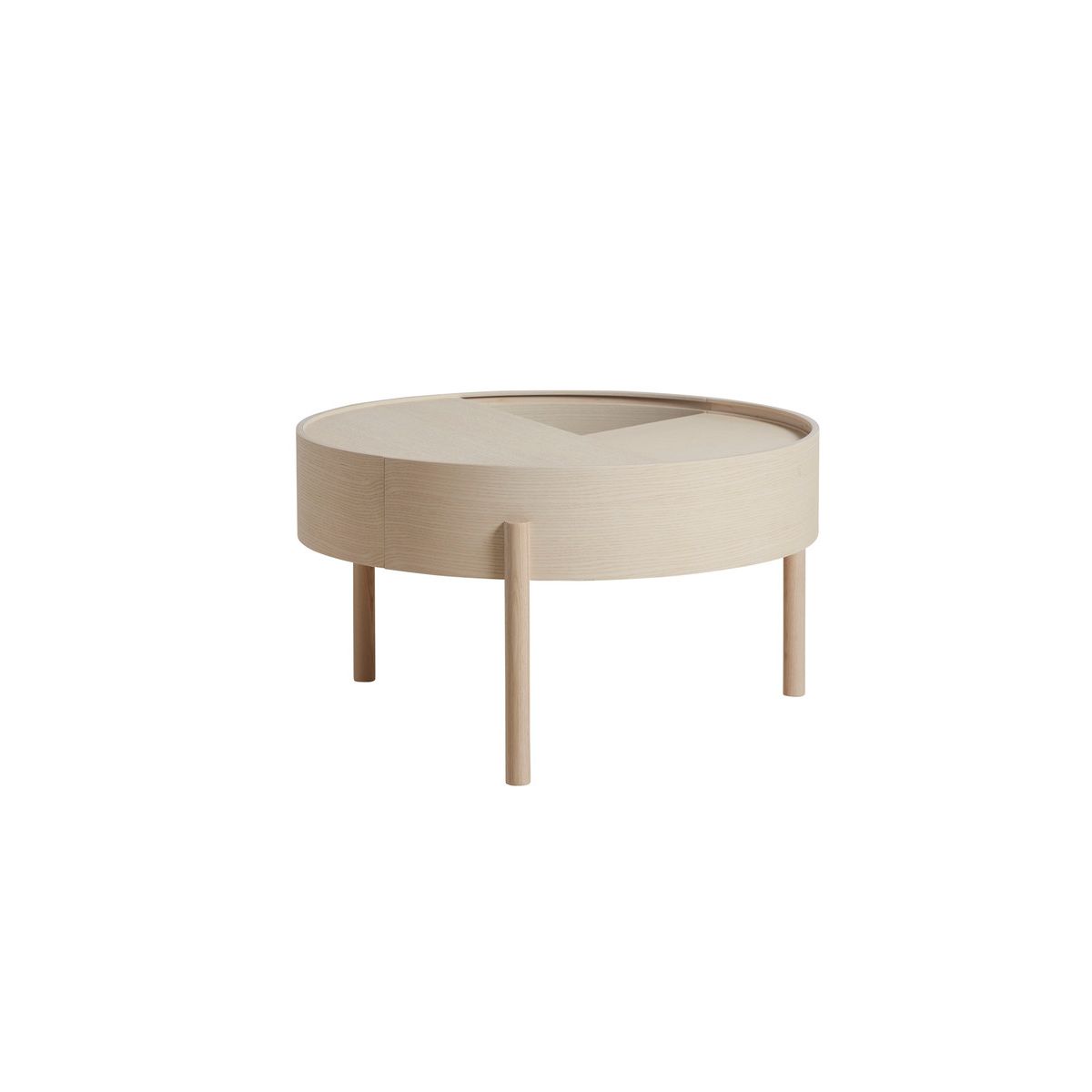 Arc Coffee Table, Ø 66 cm fra Woud (White pigmented ash)