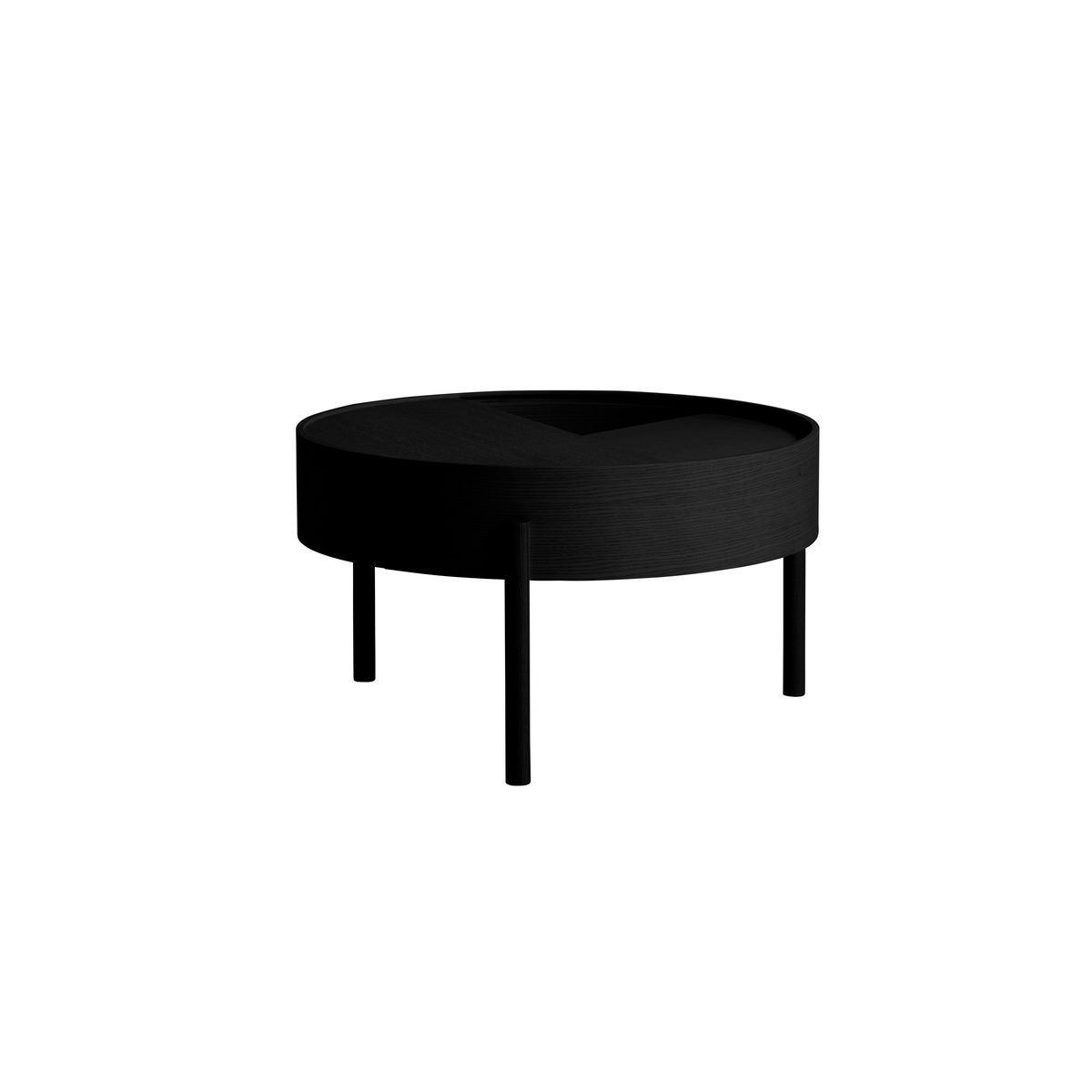 Arc Coffee Table, Ø 66 cm fra Woud (Black painted ash)