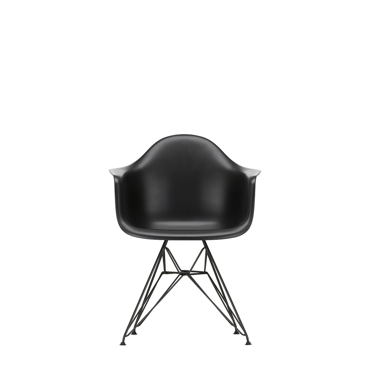 Eames Plastic Armchair DAR, sort pulverlakering fra Vitra (Deep black)