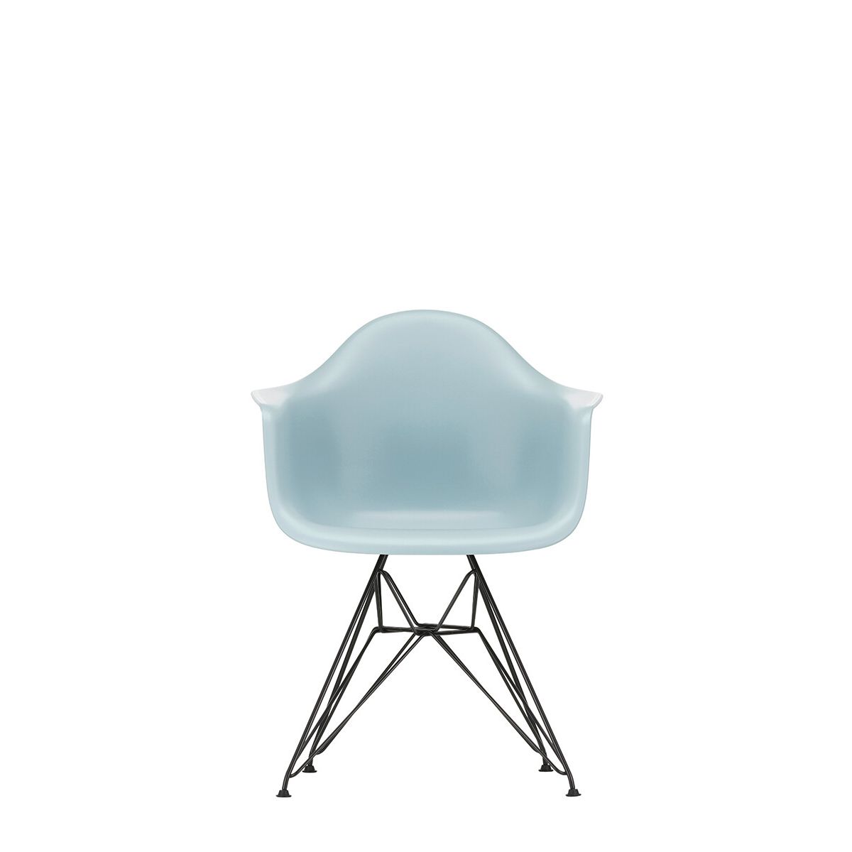 Eames Plastic Armchair DAR, sort pulverlakering fra Vitra (Ice grey)