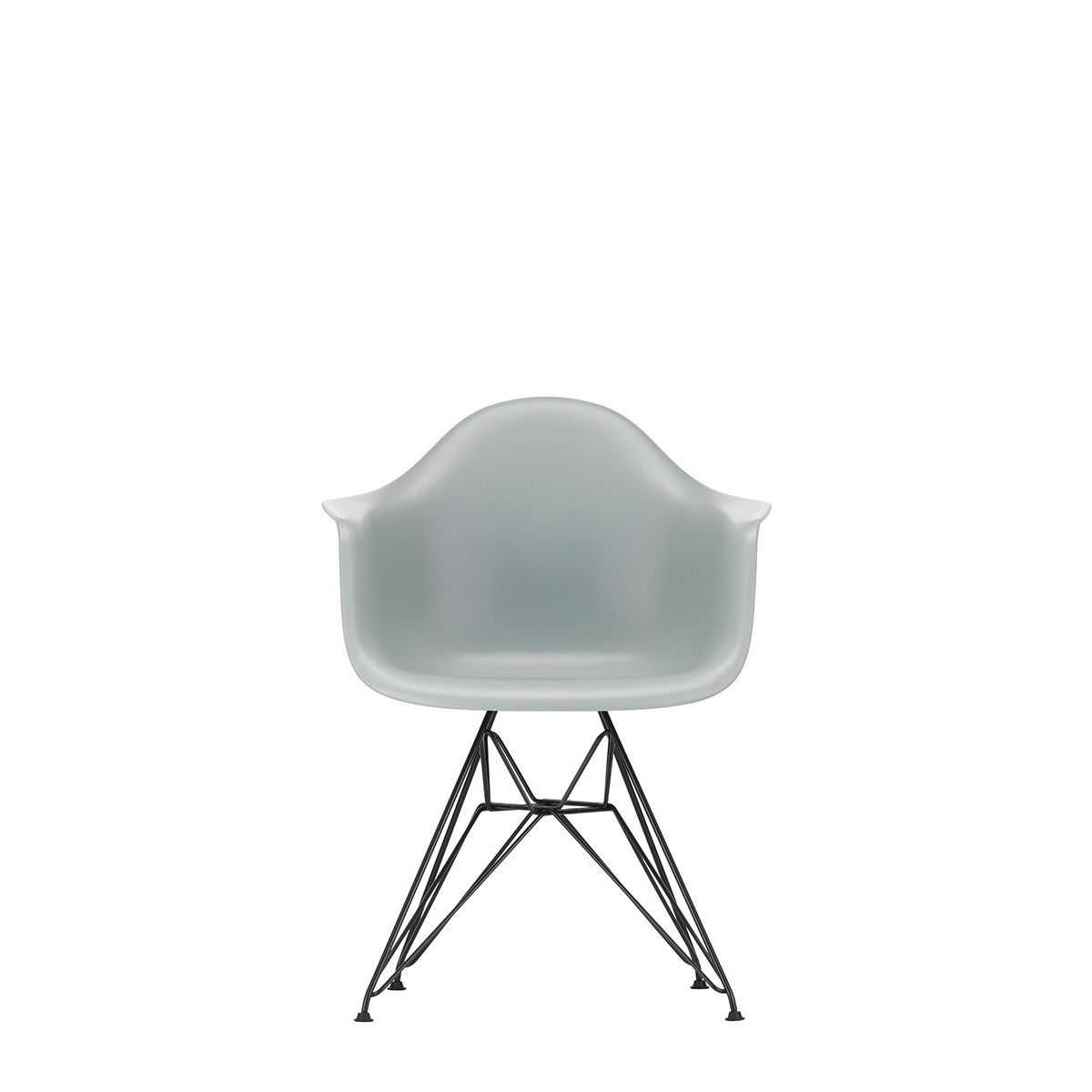 Eames Plastic Armchair DAR, sort pulverlakering fra Vitra (Light grey)