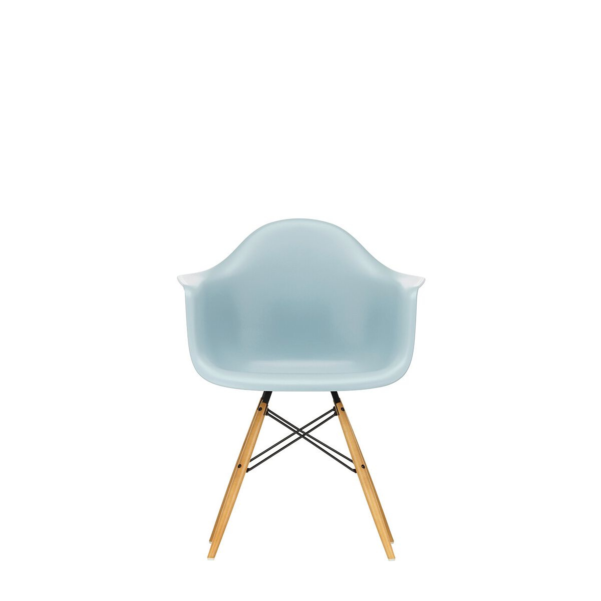 Eames Plastic Armchair DAW, ahorntræ fra Vitra (Ice grey)