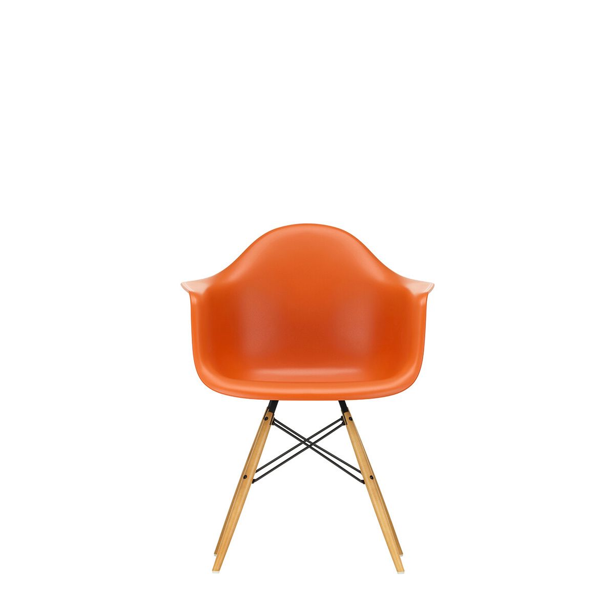 Eames Plastic Armchair DAW, ahorntræ fra Vitra (Rusty Orange)