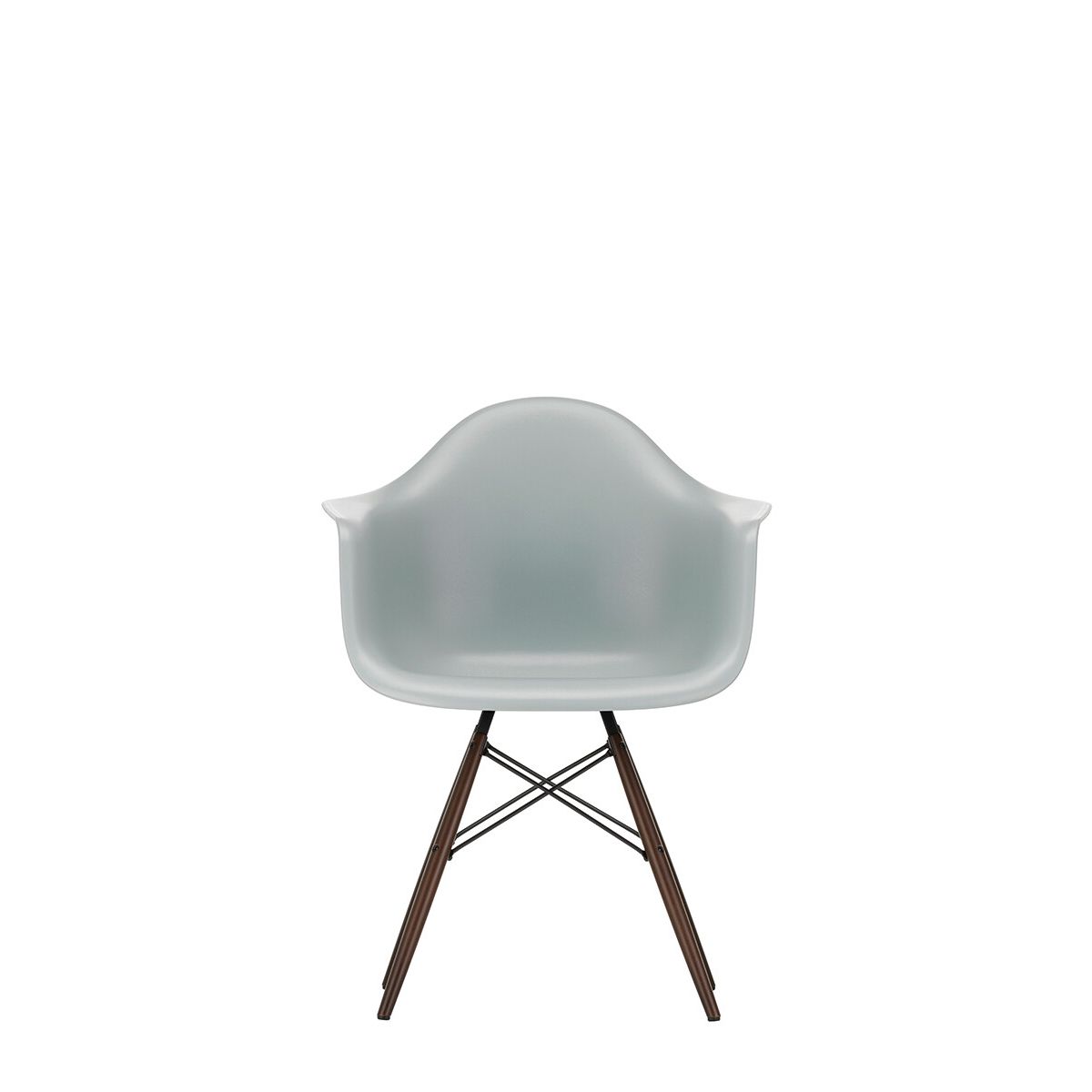 Eames Plastic Armchair DAW, mørkbejdset ahorntræ fra Vitra (Light grey)