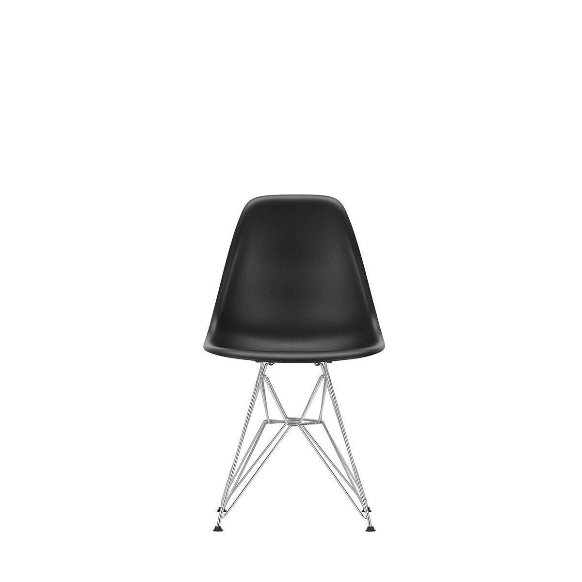 Eames Plastic Side Chair DSR, forkromet fra Vitra (Deep black)