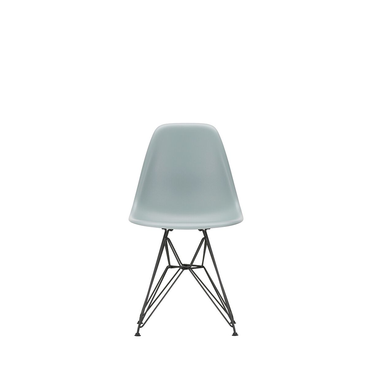 Eames Plastic Side Chair DSR, sort pulverlakeret fra Vitra (Light grey)