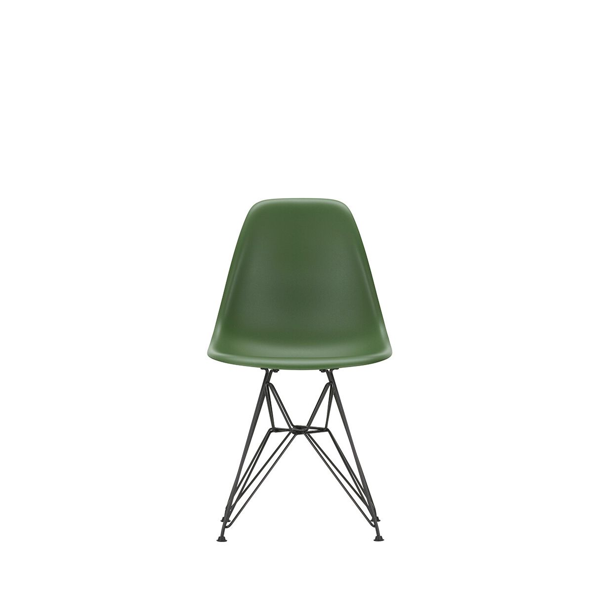 Eames Plastic Side Chair DSR, sort pulverlakeret fra Vitra (Forest)