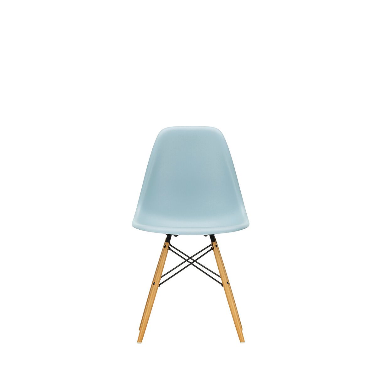 Eames Plastic Side Chair DSW, ahorntræ fra Vitra (Ice grey)