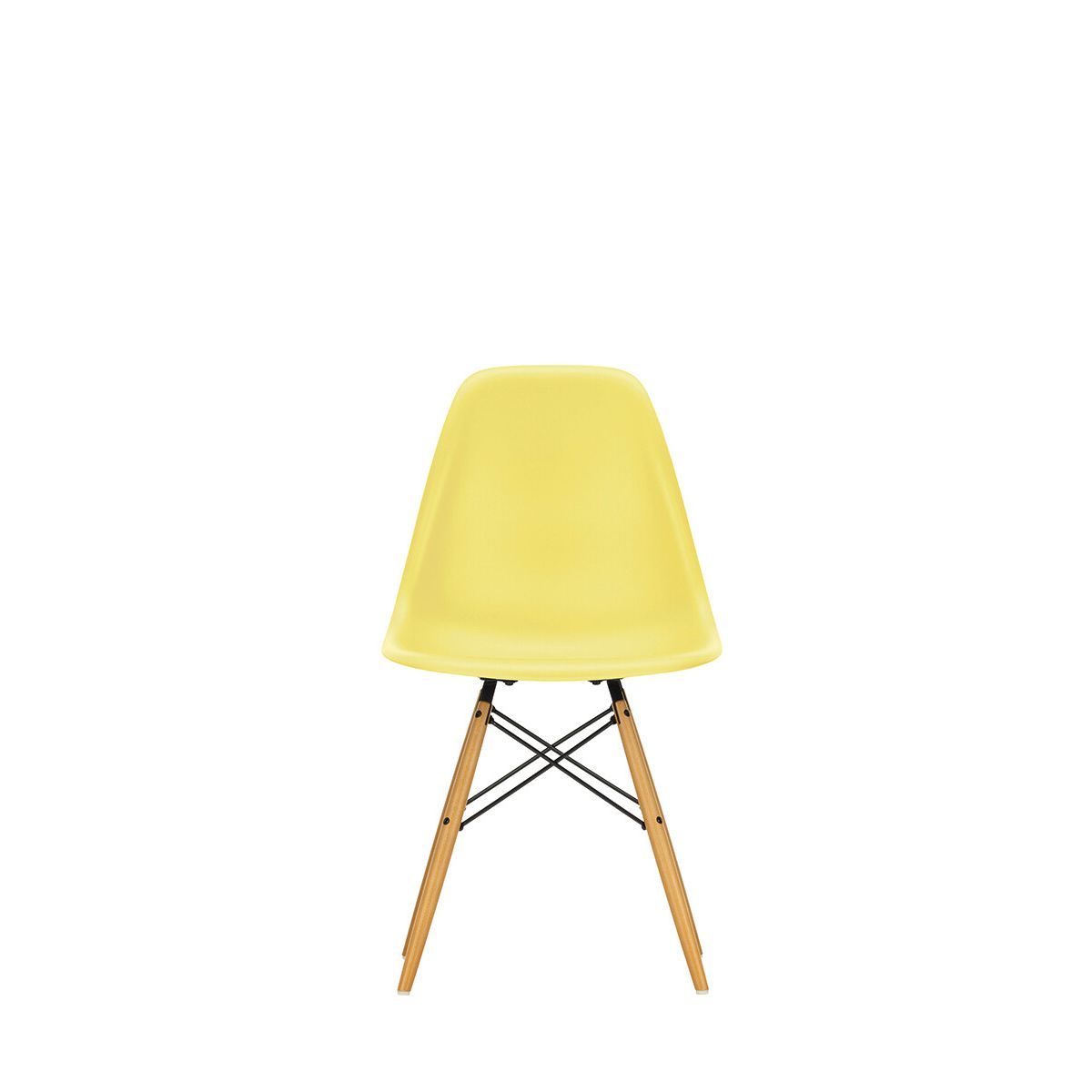 Eames Plastic Side Chair DSW, ahorntræ fra Vitra (Citron)