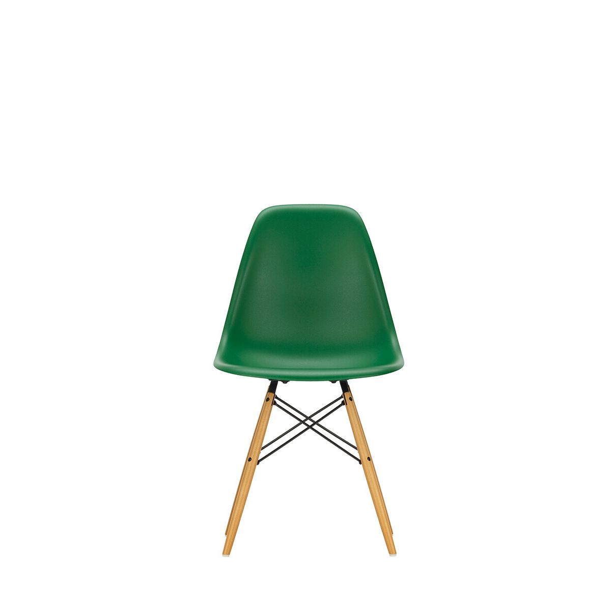 Eames Plastic Side Chair DSW, ahorntræ fra Vitra (Emerald)