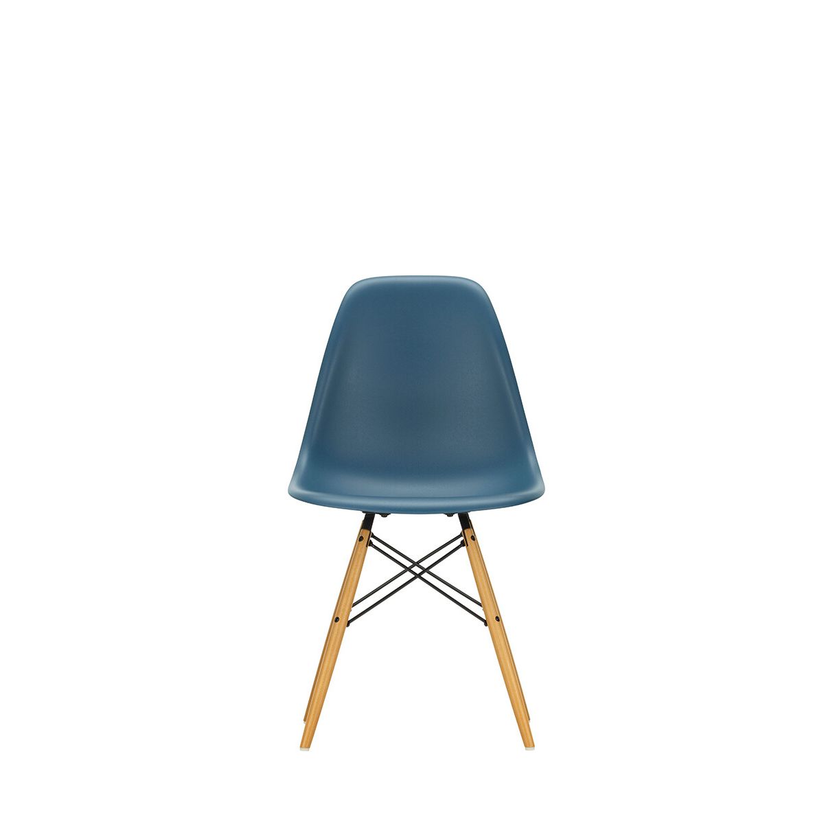 Eames Plastic Side Chair DSW, ahorntræ fra Vitra (Sea blue)