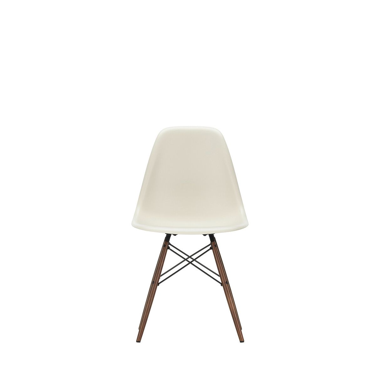 Eames Plastic Side Chair DSW, mørkbejdset ahorntræ fra Vitra (Pebble)