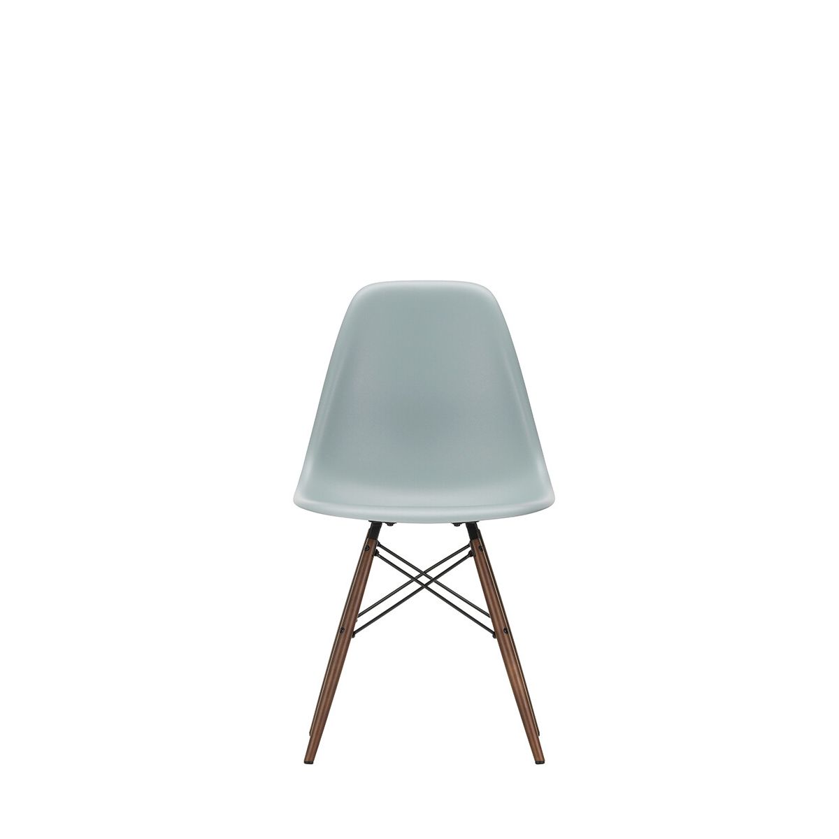 Eames Plastic Side Chair DSW, mørkbejdset ahorntræ fra Vitra (Light grey)