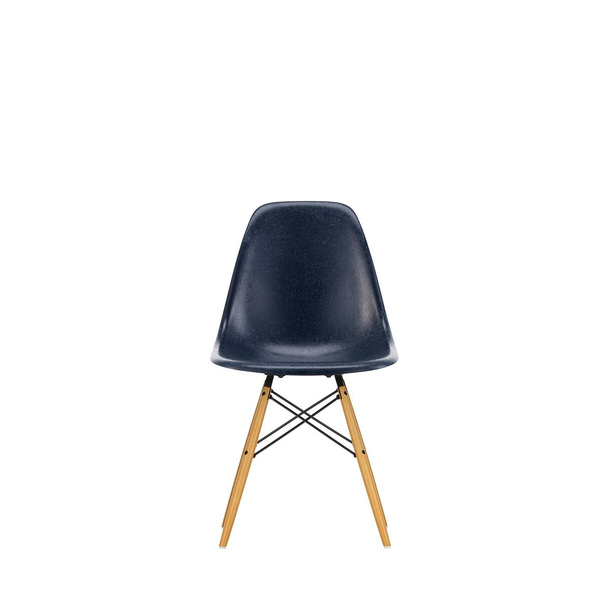 Eames Fiberglass Chair DSW, lys ahorn fra Vitra (Eames Navy Blue)