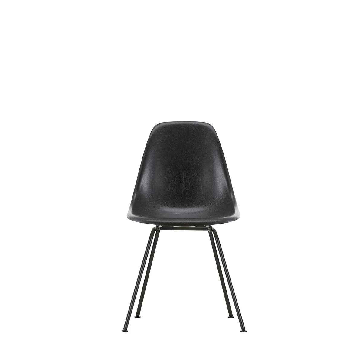 Eames Fiberglass Chair DSX, sortlakeret fra Vitra (Eames Elephant Hide Grey)