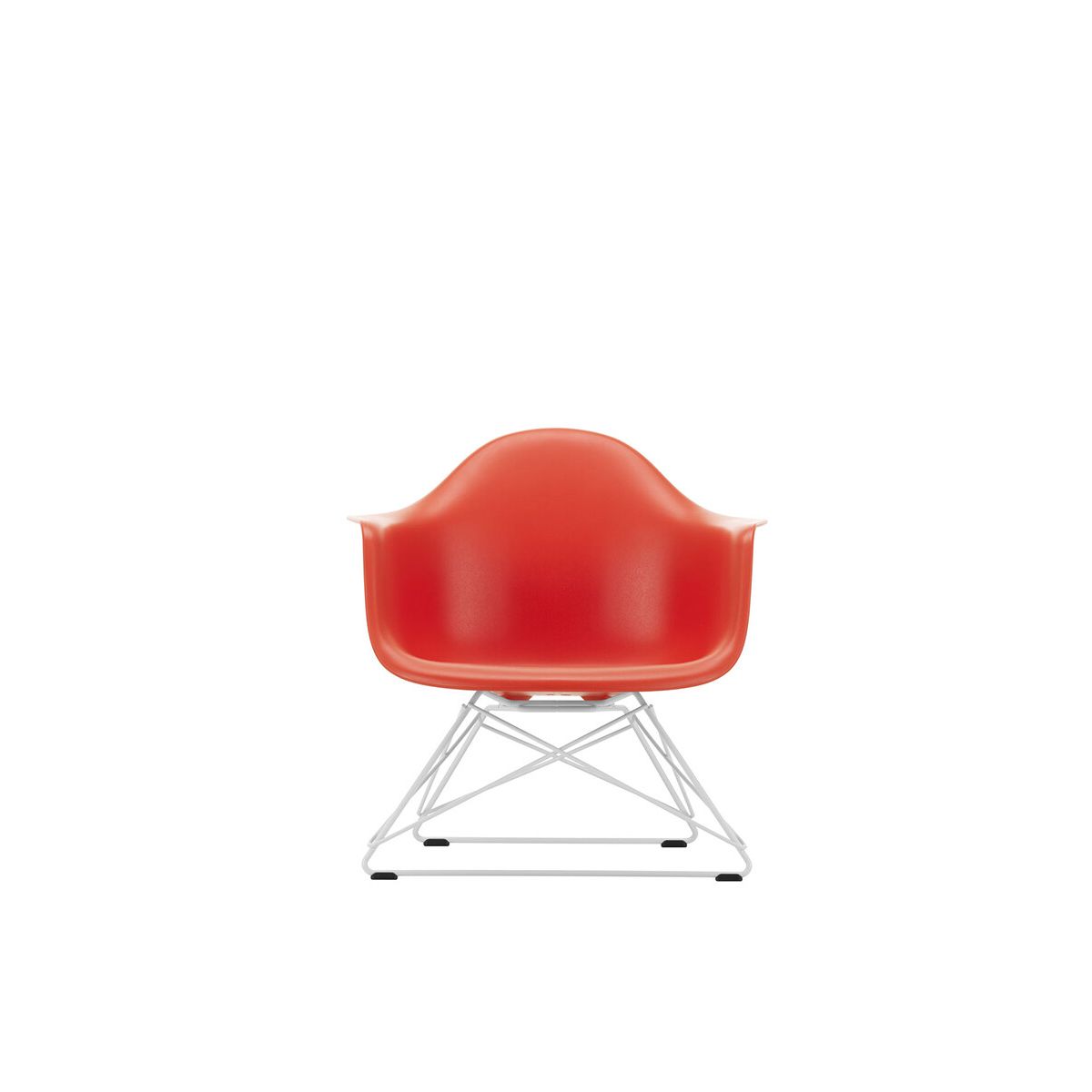 Eames Plastic Armchair LAR, hvidlakeret fra Vitra (Poppy Red)