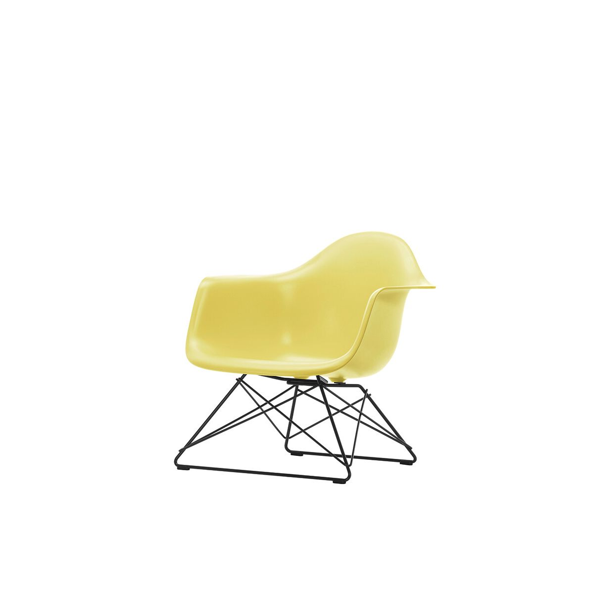 Eames Plastic Armchair LAR, sortlakeret fra Vitra (Citron)