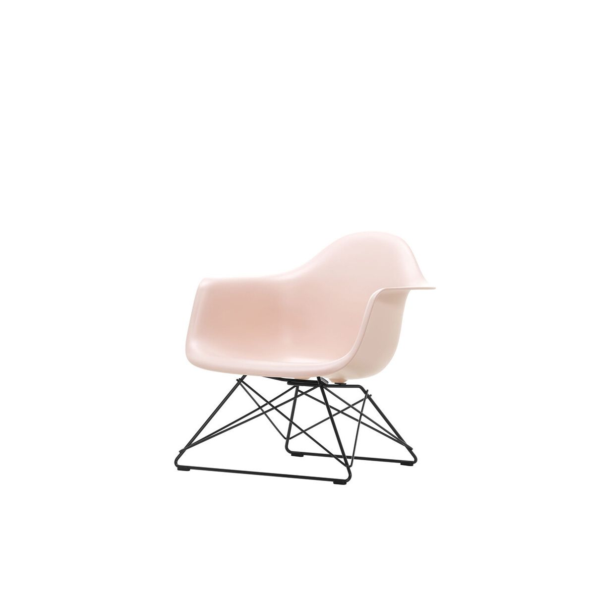 Eames Plastic Armchair LAR, sortlakeret fra Vitra (Pale Rose)