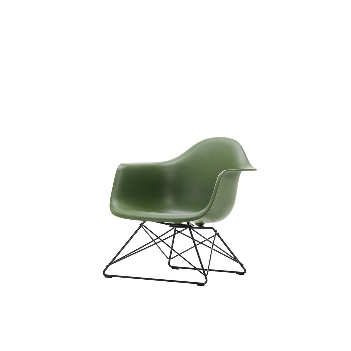 Eames Plastic Armchair LAR, sortlakeret fra Vitra (Forest)