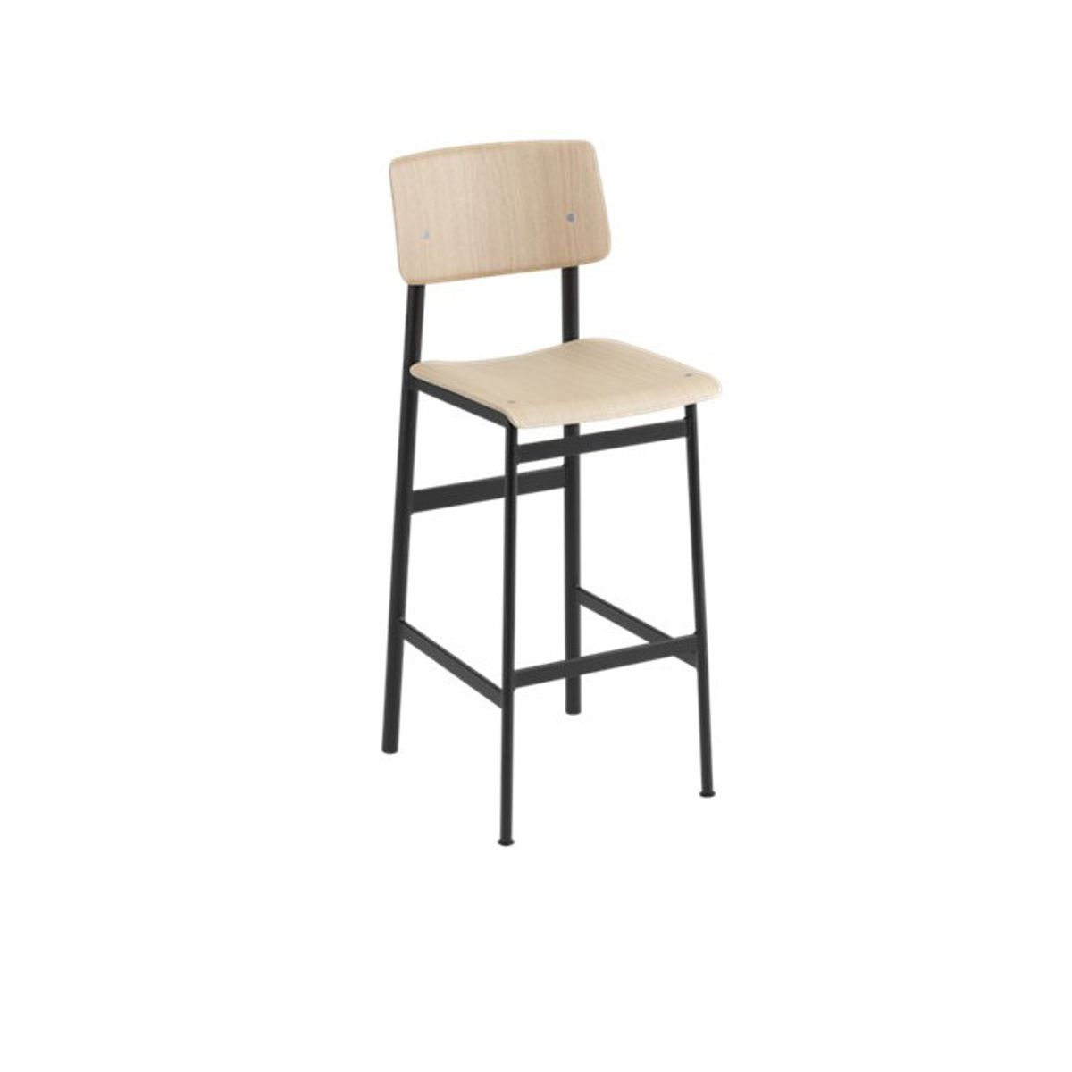 Loft bar stool fra Muuto (Højde: 75 cm, Oak/ black)