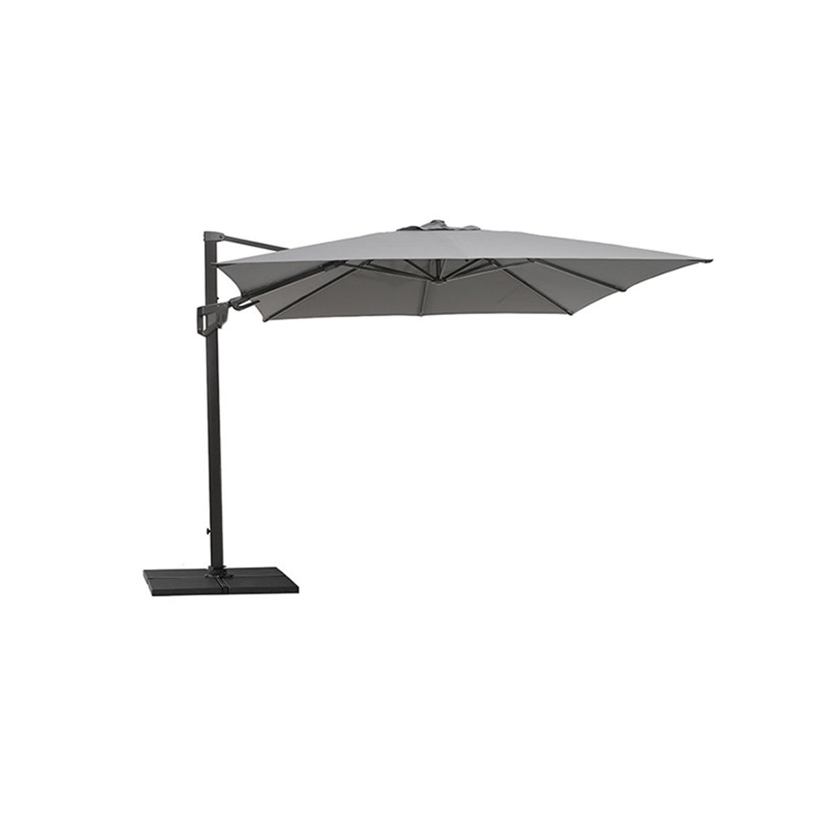 Hyde Luxe Parasol 3x3 m. med tilt inkl. fod fra Cane-line (Anthracite)