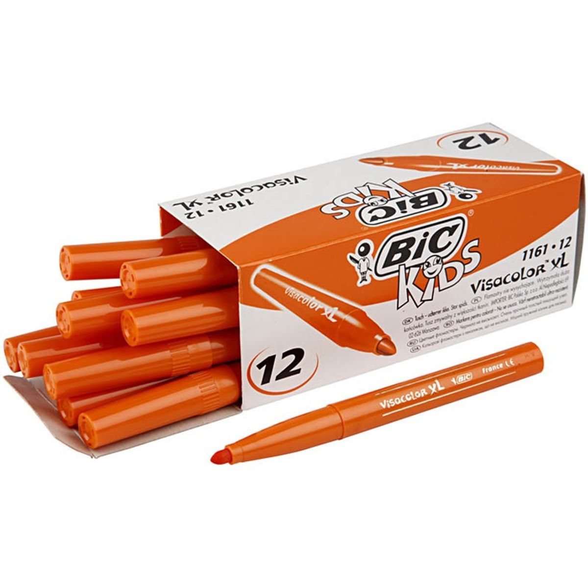 BIC Kids - Visa Color XL tuscher - 12 stk. mellemorange