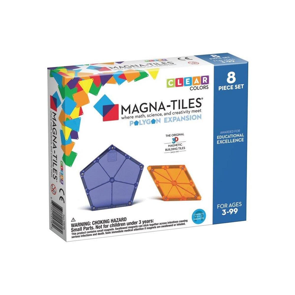 Magna-Tiles Polygon - 8 stk transparent